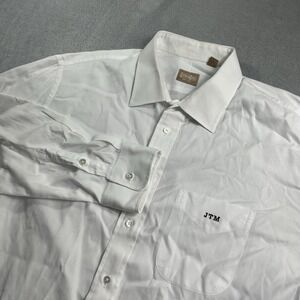 Gitman Brothers Dress Shirt Mens Size 18 35 Oxford White Textured Cotton